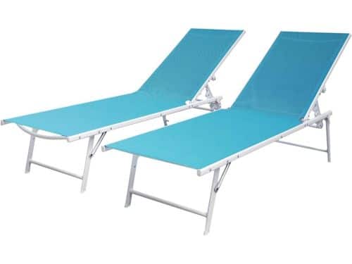 Opklapbare ligbedden - Zonstoelen set - Ontspannen buiten - Waterafstotend
