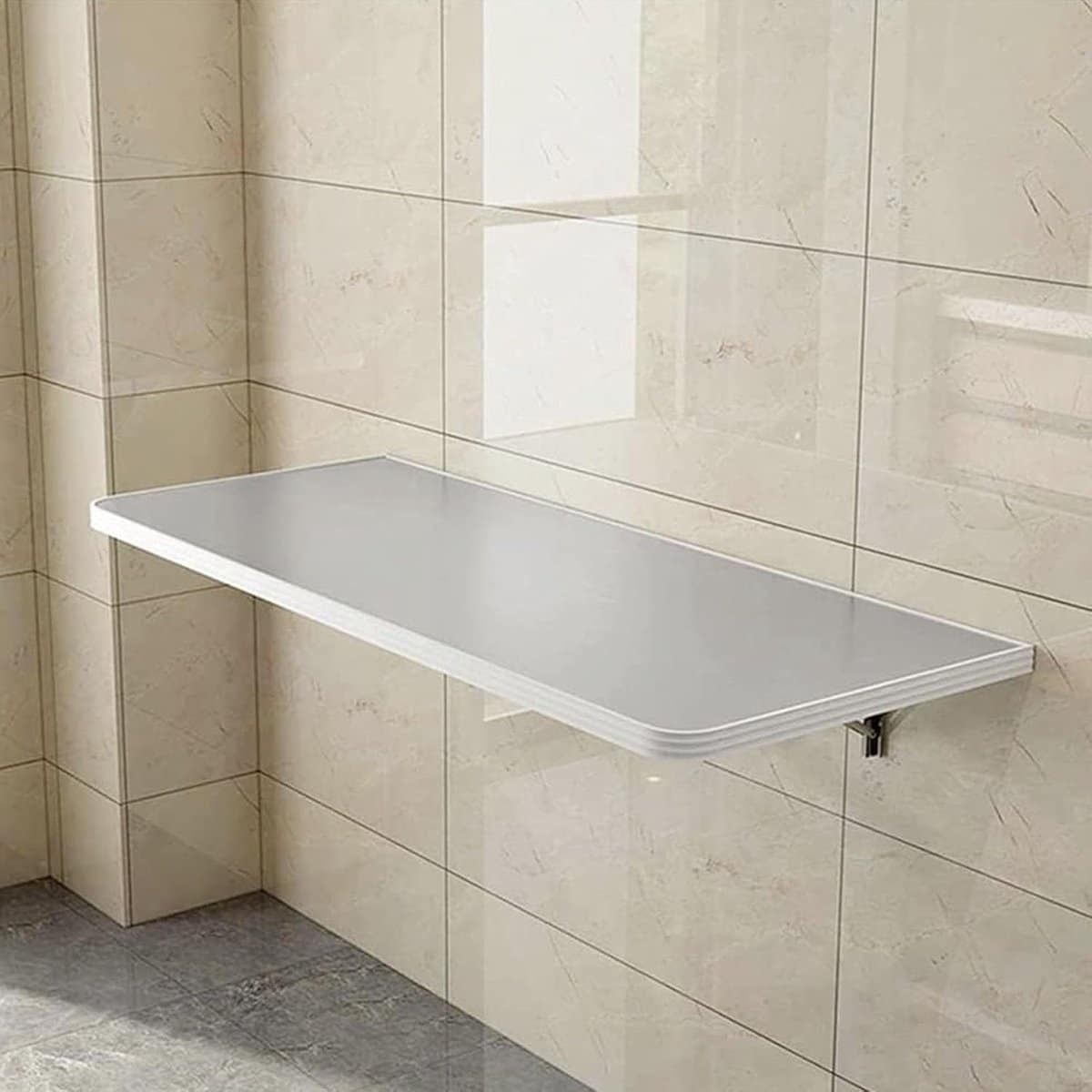 opklapbare wandtafel klaptafel muur ruimtebesparend werken roestvrij