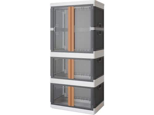 Opslagdozen met Deksel, 150 L, Stapelbare Opbergdozen met Deur