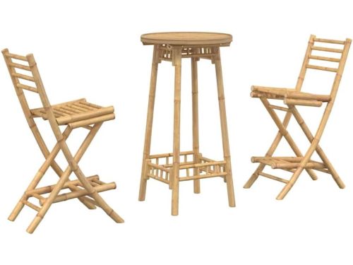Opvouwbare Barset - Buitenmeubels Bamboe - Terras Ontspanning - Compact