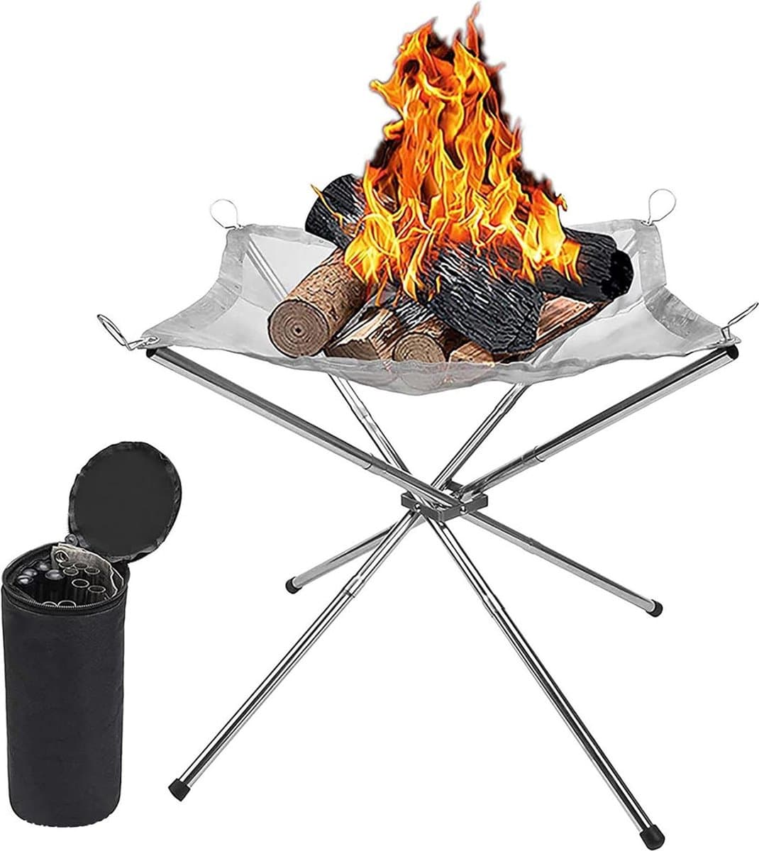 opvouwbare campingvuurschaal met opbergtas 55 cm draagbare haard voor