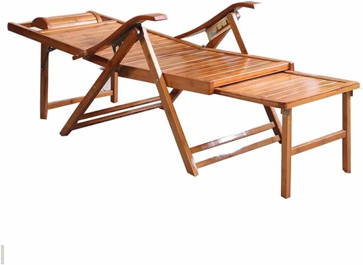 opvouwbare ligstoel houten ligbed ontspannen in de tuin