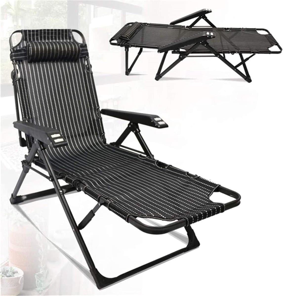 opvouwbare loungestoel strandstoel ligbed ontspannen buiten lichtgewicht