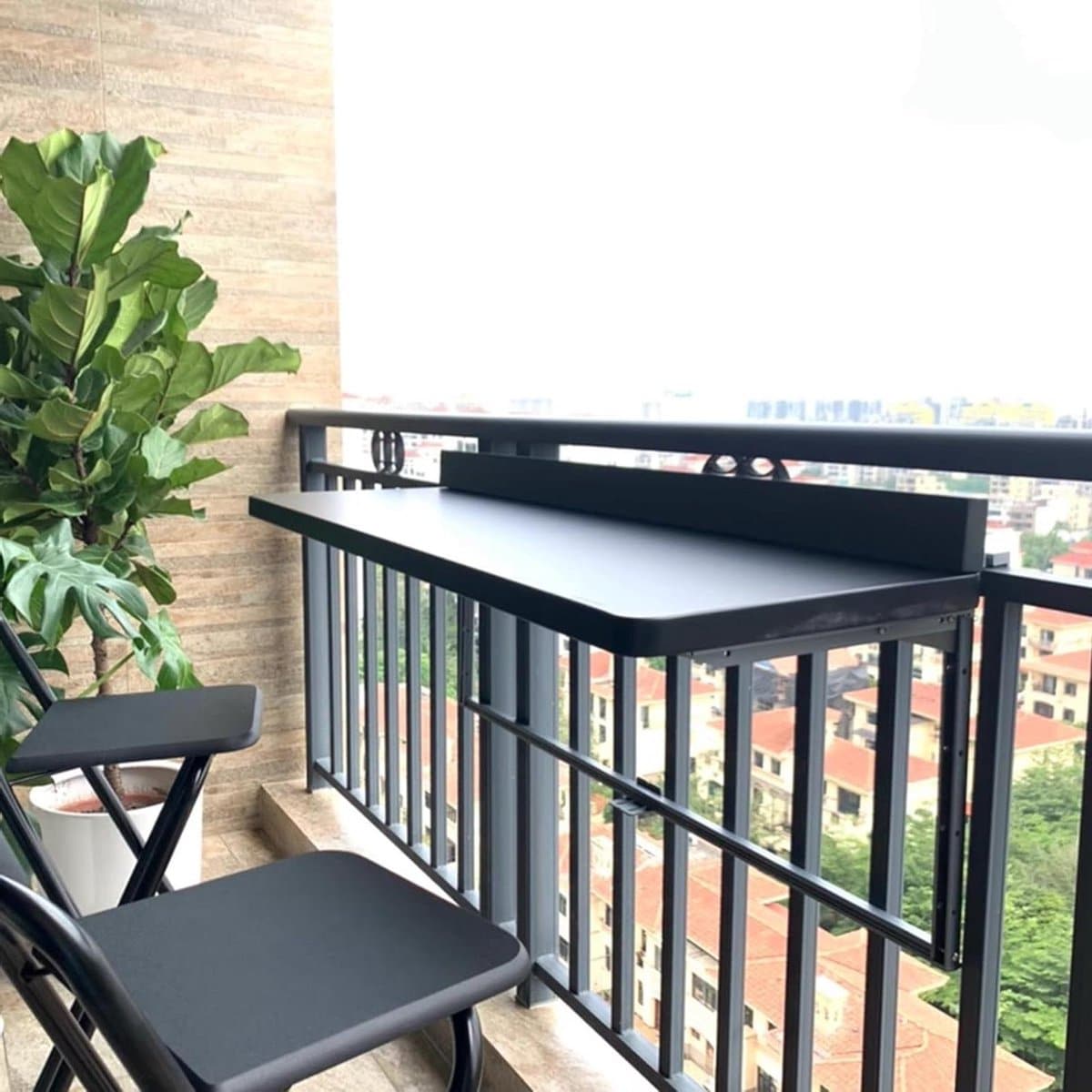 opvouwbare wandgemonteerde balkontafel, verstelbare leuning, bijzettafel voor terras