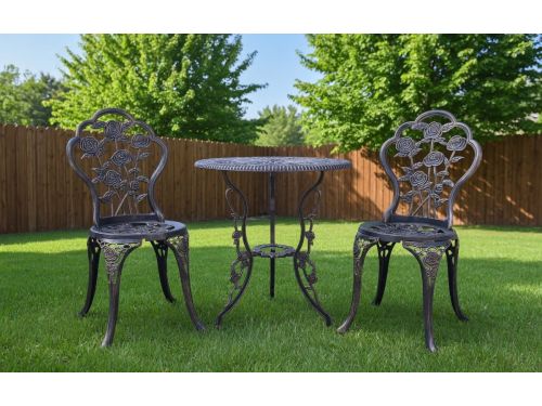 Outdoor Bistroset Rozenpatroon 3-Delig Rose-Antiek - Amazon's Keuze 4