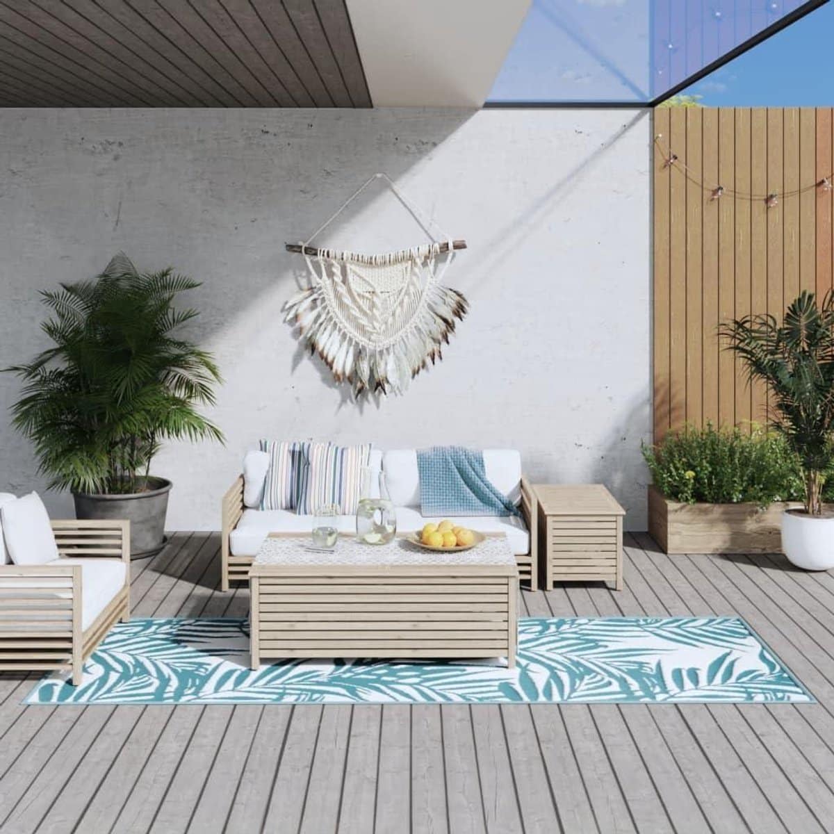 outdoor tapijt buitenkleed terras terras aankleden omkeerbaar