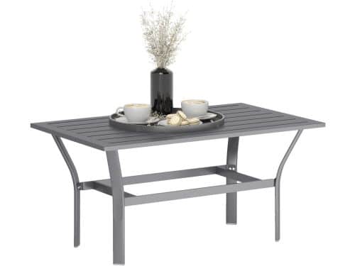 Outsunny bijzettafel - metaal - 91,5x55x45 cm - donkergrijs