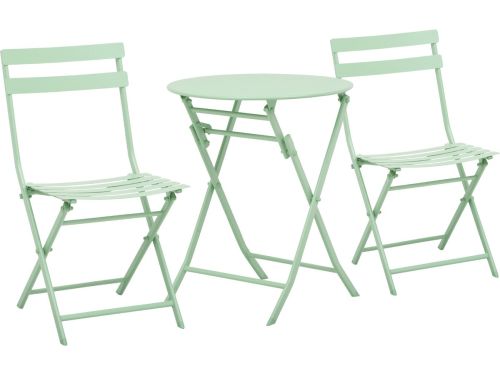 Outsunny bistroset - 3-delig - met 2 stoelen - groen