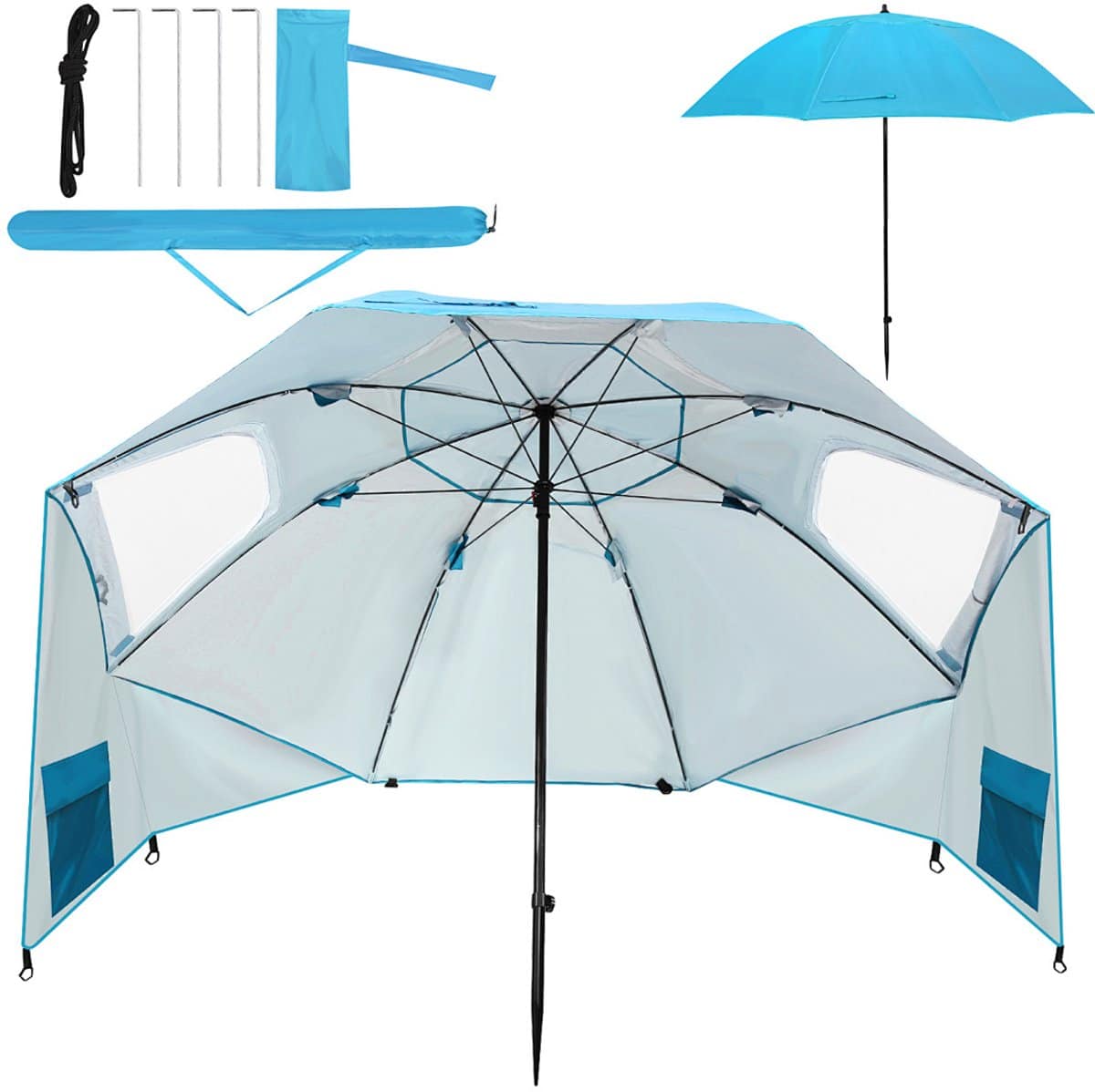 parasol strandparasols stokparasols balkonparasols strandscherm zonnenscherm 210 cm uv