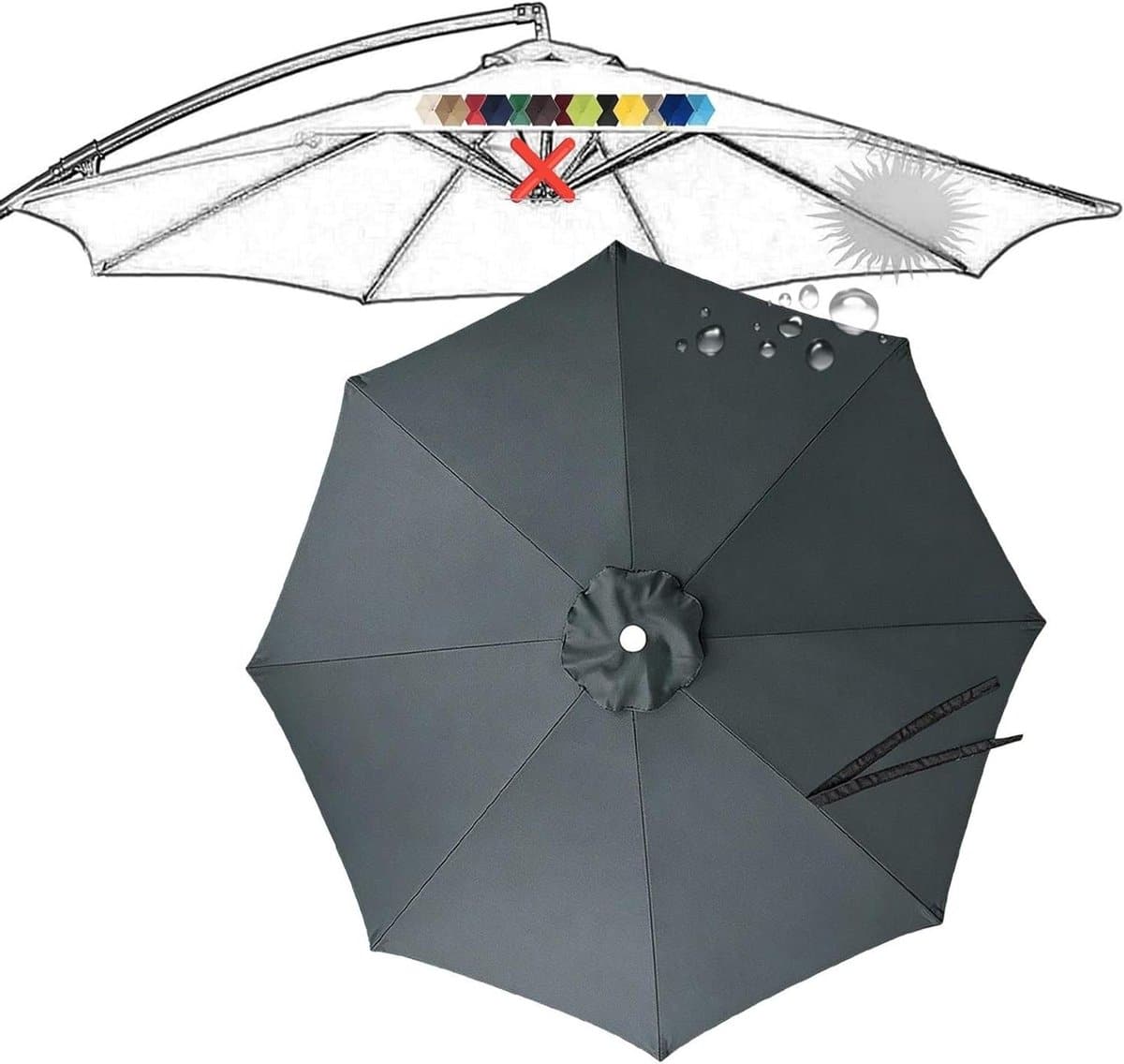 parasol vervangdoek parasolhoes buiten terras beschermen met