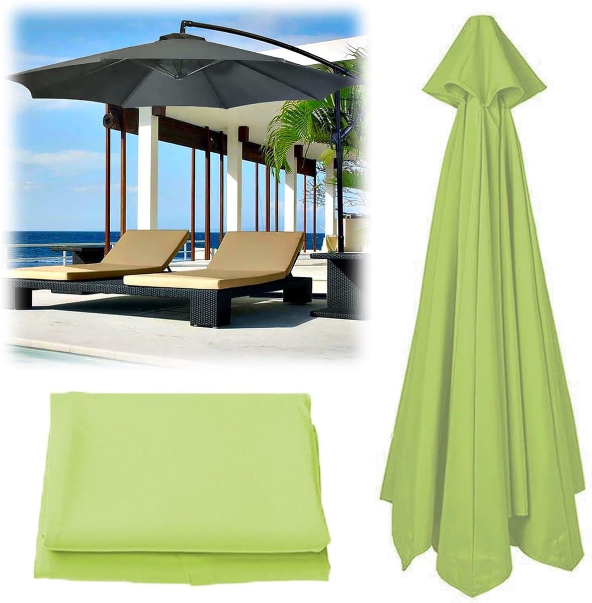 parasol vervangdoek parasolhoes buiten zitten waterdicht uv bestendig