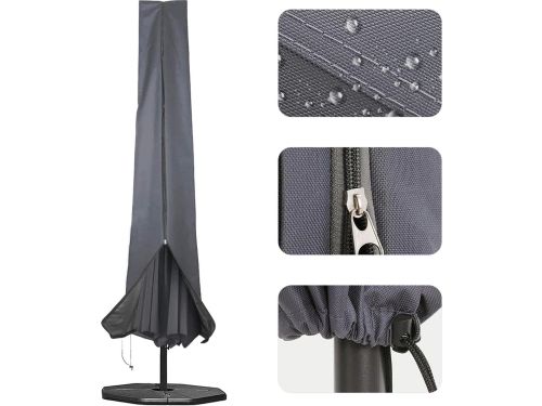 Parasolhoes, 190x25x50cm Parasolhoezen 600D Oxford-stof PVC-coating met ritssluiting Geschikt voor