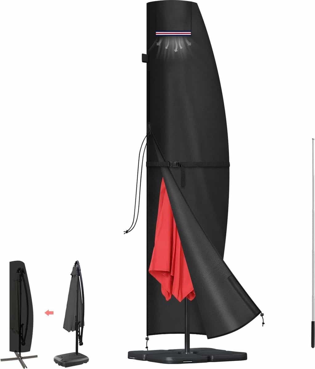 parasolhoes lamuni waterdichte beschermhoes voor grote tuinparasol 420d