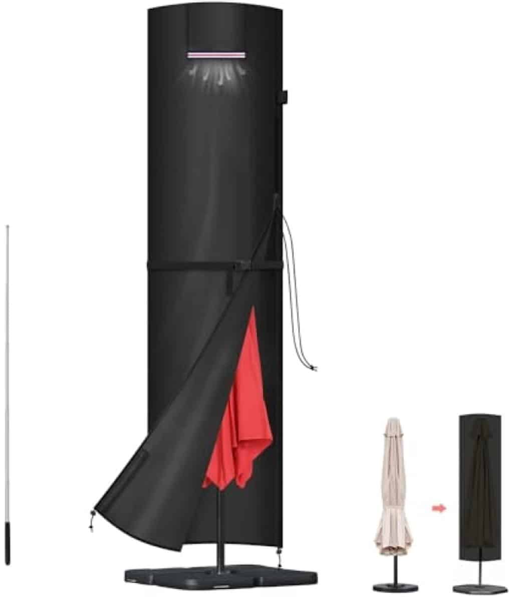 parasolhoes waterdicht beschermhoes voor parasol Ø 3 5m, met telescopische stang