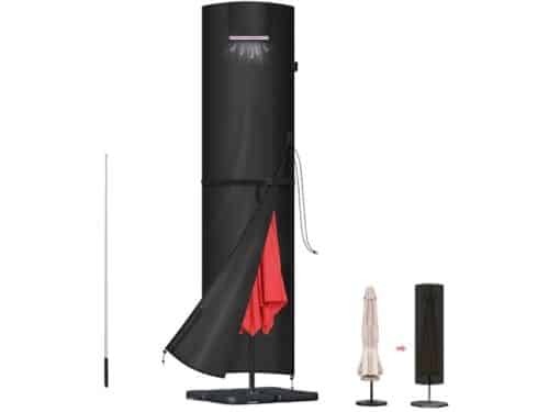 Parasolhoes Waterdicht Beschermhoes voor Parasol Ø 3-5m, met Telescopische Stang