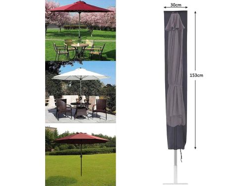 Parasolhoes waterdicht robuust - Tuinparasol met trekkoord - 600D Oxford
