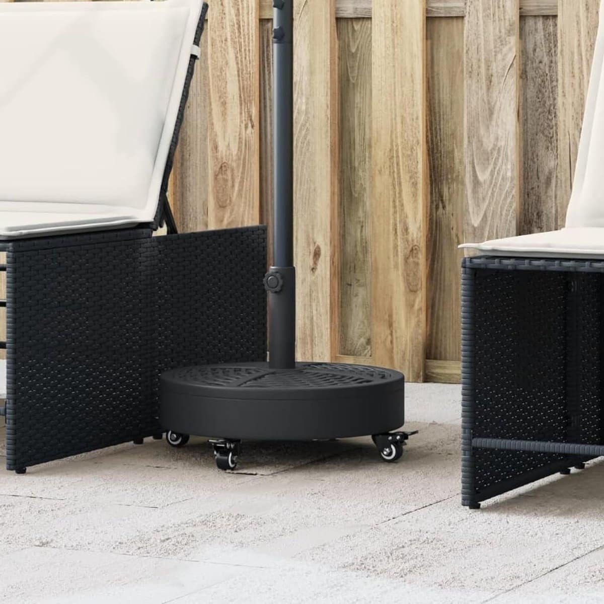 parasolvoet met wielen paraplustandaard buiten terras stabiliseren
