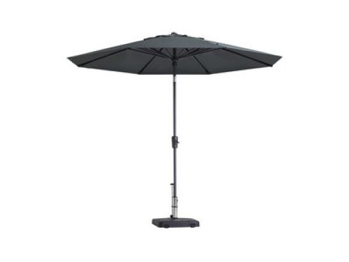 Paros II round grey stokparasol 300 cm zonwering Madison - Madison