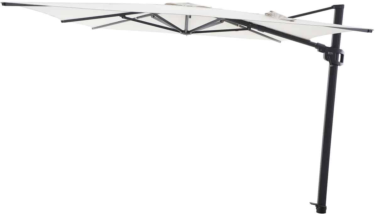 perfect shadow eclipse zweefparasol 400×300 cm. ultra antraciet/soft sand