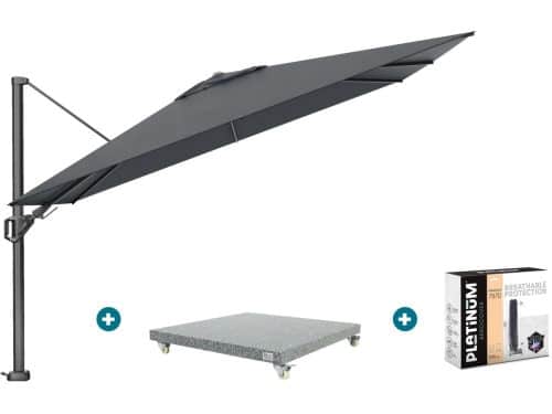 Platinum Challenger zweefparasol Premium T2 2,6x3,5 m - Faded Black