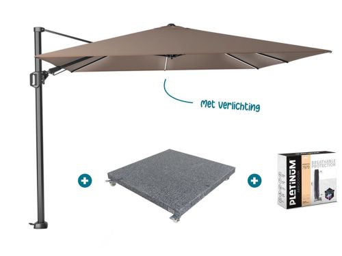 Platinum Challenger Zweefparasol T2 Premium Glow 3x3 m.