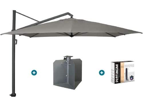 Platinum Icon T1 Zweefparasol - 4x3m. - Manhattan Grey met