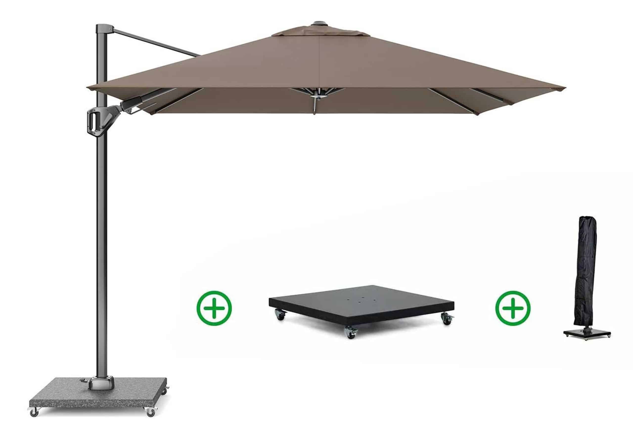 platinum voyager zweefparasol 2.7 x 2.7m t2 (incl. voet en hoes) havana