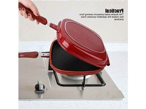 Praktische 28 cm Dubbelzijdige Koekenpan voor Steak en BBQ