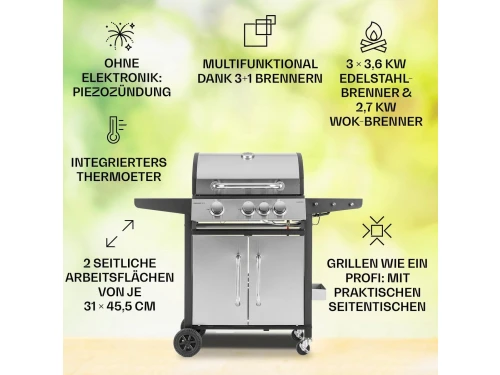 Premium 4+1 Pits Gasbarbecue Buitenkeuken 13,5 kW met Zijbrander