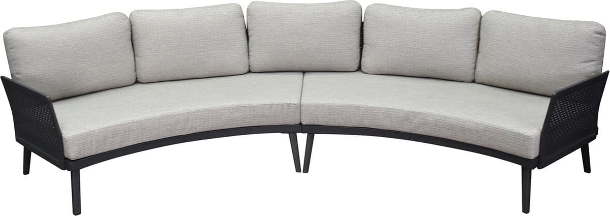 primitivo hoek loungeset 2 delig antraciet aluminium