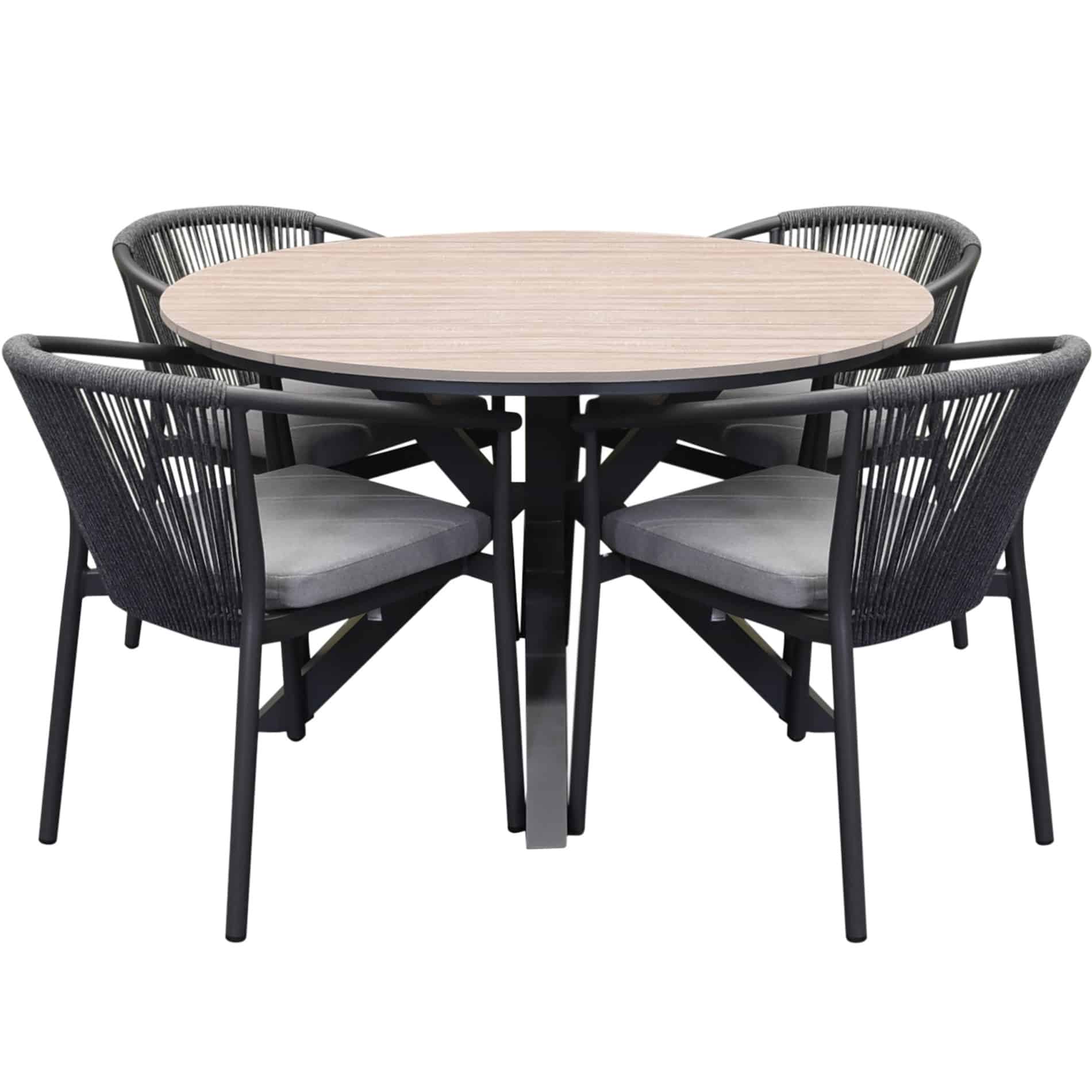 quincy apollo dining tuinset 120xh75 cm rond 5 delig polywood