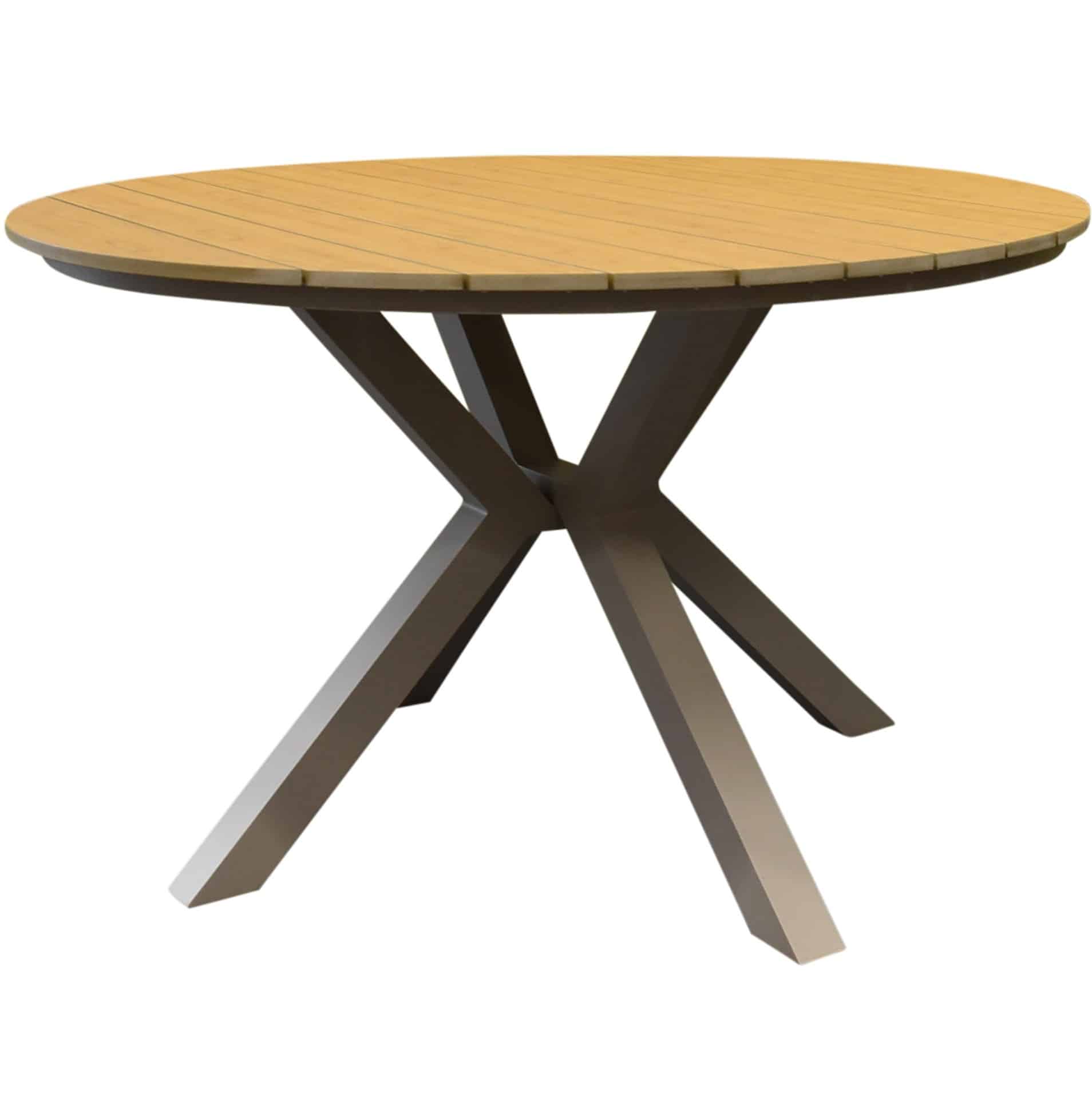 quincy dining tuintafel latte 120xh75 cm rond polywood blad