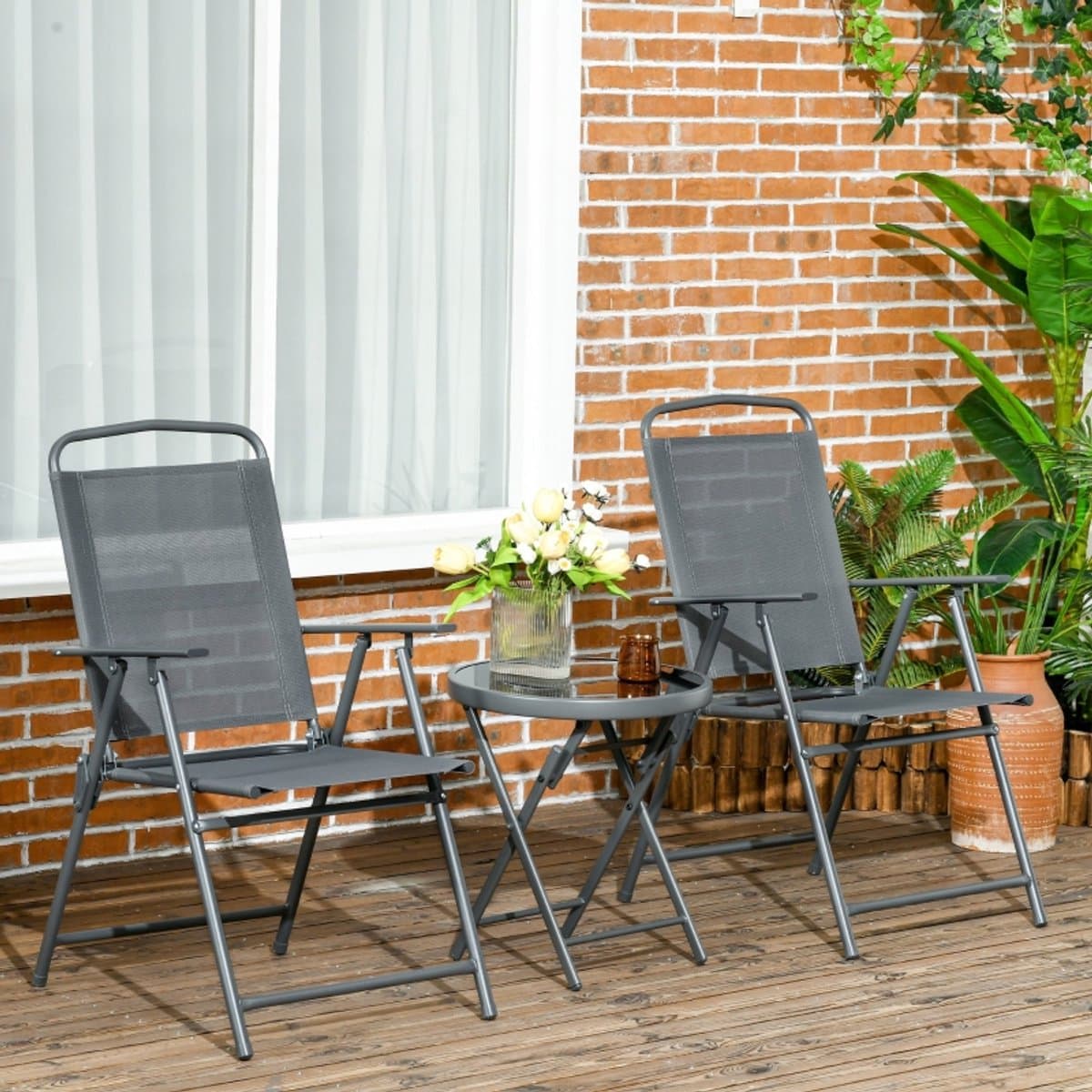 redom bistroset 3 delig opklapbaar tuin en balkon