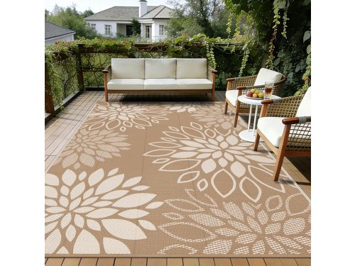 Reversible regenbestendige buitenkleed voor patio, camping en balkon