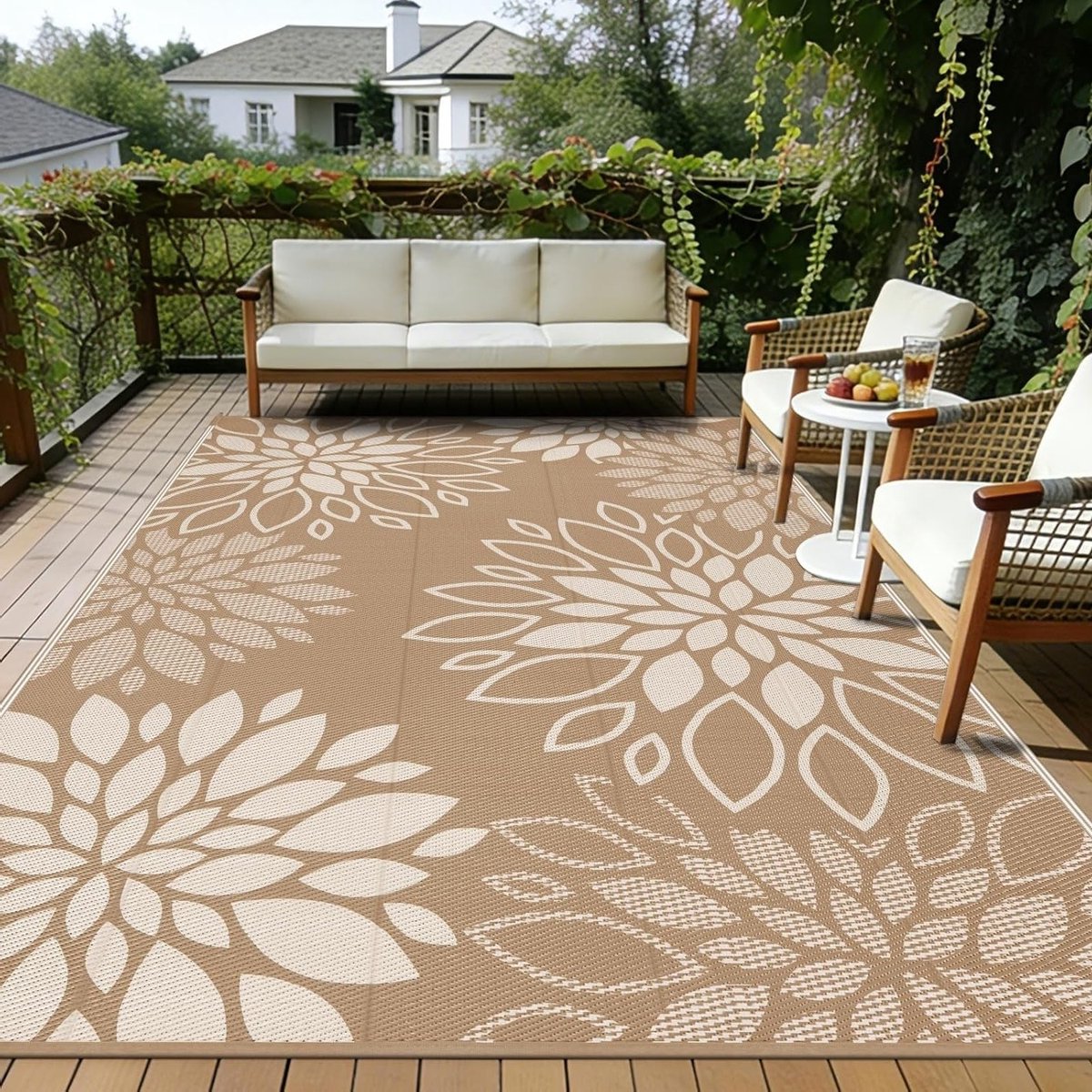 reversible regenbestendige buitenkleed voor patio, camping en balkon