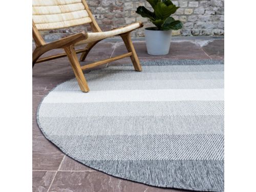 Rond Buitenkleed Boa - Grijs/Wit - Dubbelzijdig - EVA Interior