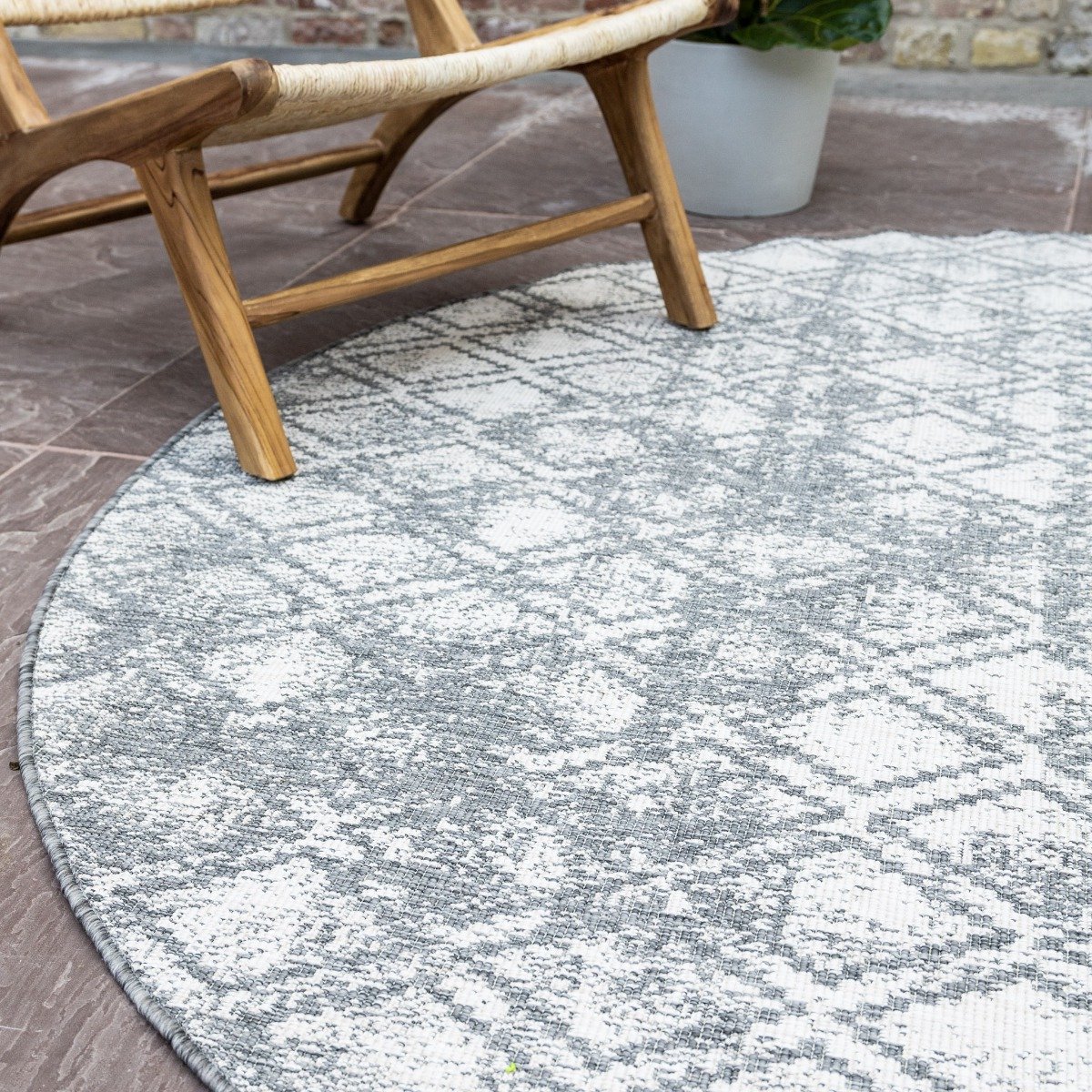 rond buitenkleed frost grijs/wit dubbelzijdig eva interior