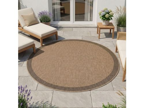 Rond Buitenkleed - Jute Look Tapijt - Balkon Terras
