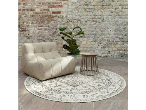 Rond buitenkleed Nova zwart/wit - Interieur05 - Rond 200 Ø