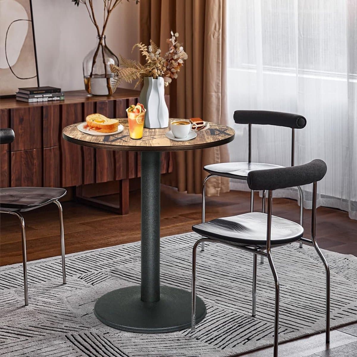 ronde bartafel eettafel vierkant gezellig dineren industriële