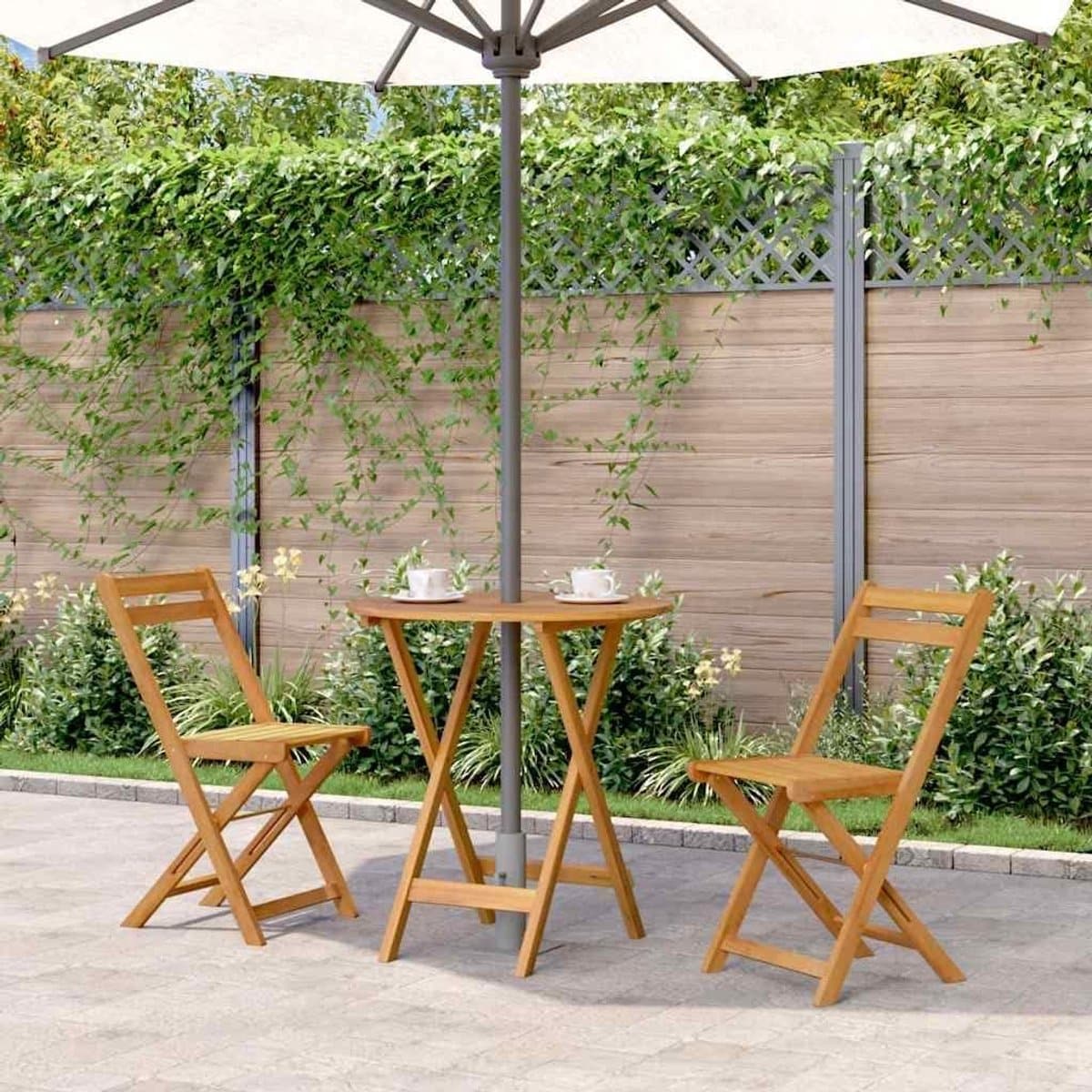 ronde klaptafel buitentafel hout genieten buiten weerbestendig