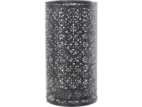 Ronde opengewerkte zilverkleurige metaal parasolvoet - 24 x 45 cm