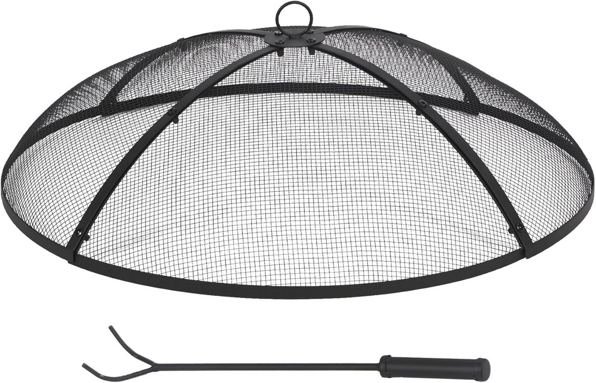 ronde vuurplaats 30 inch met vonkscherm opvouwbaar en zwaar