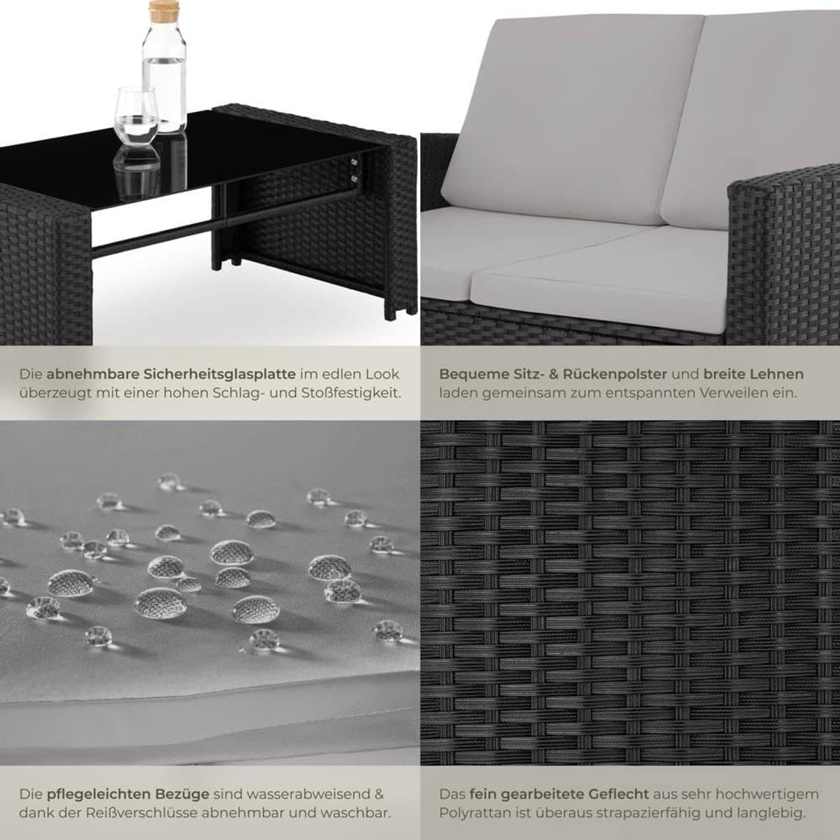 rotan loungeset 4 delig 122 x 70 x 76 cm