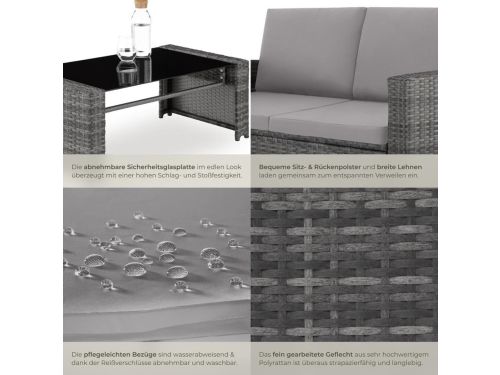 Rotan Loungeset 4-Delig 122 x 70 x 76 cm