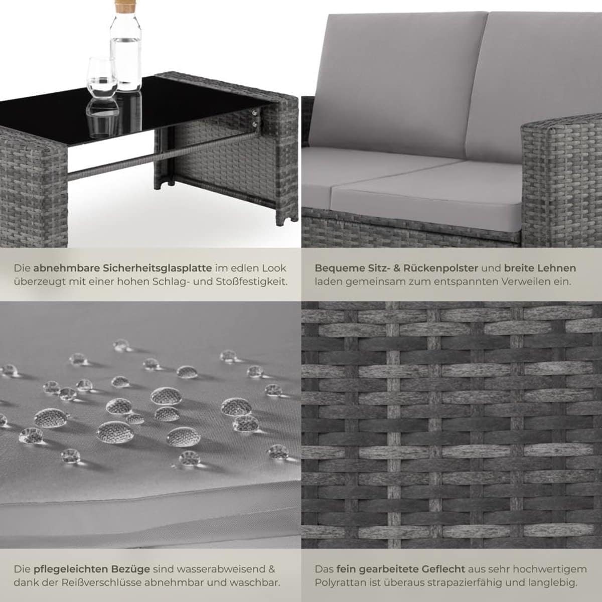 rotan loungeset 4 delig 122 x 70 x 76 cm