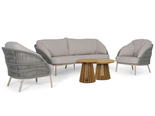 Santika Pebble/Fungo 45/55 cm stoel-bank loungeset 5-delig