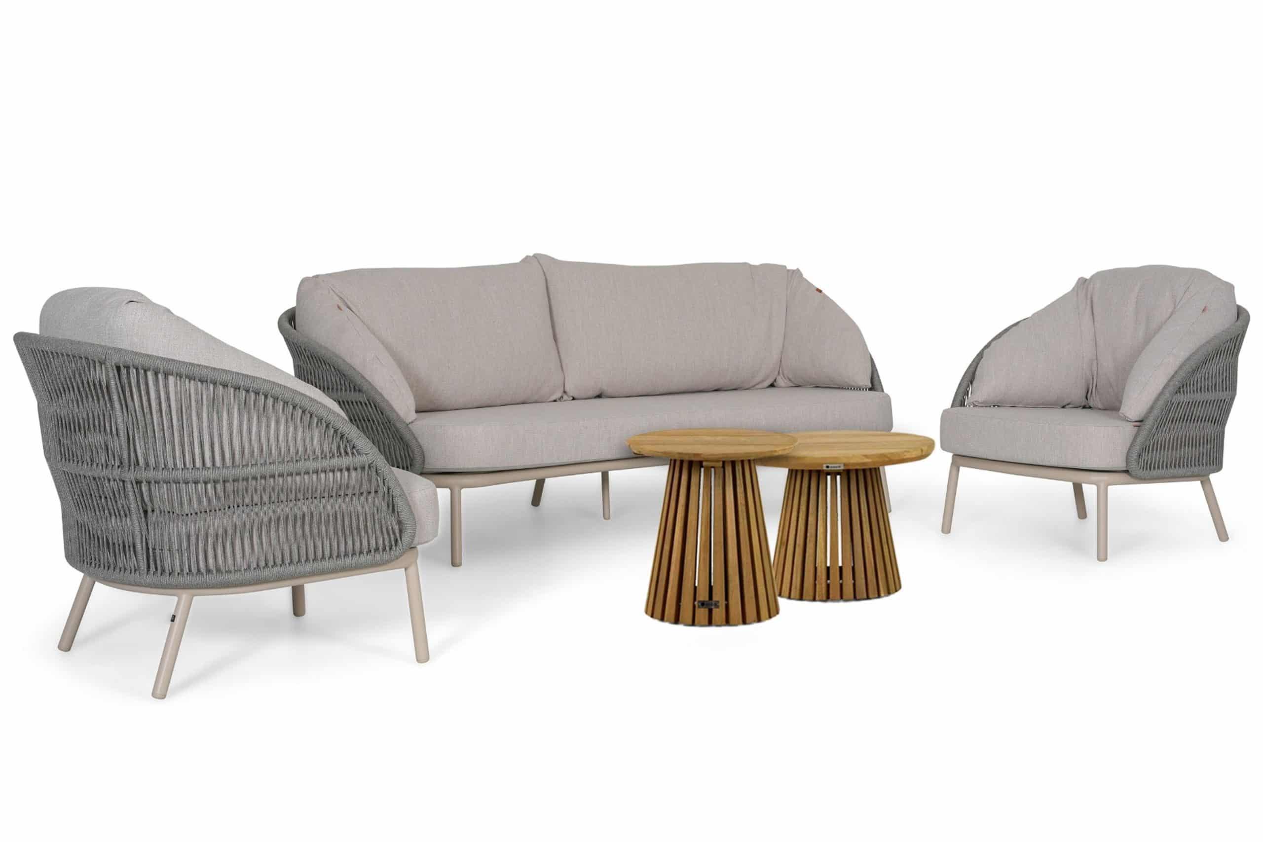 santika pebble/fungo 45/55 cm stoel bank loungeset 5 delig