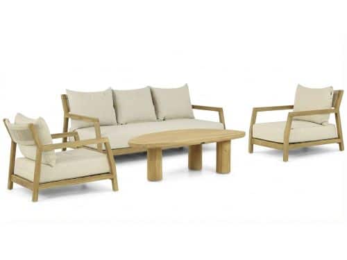 Santika Suka/Riah 135 cm stoel-bank loungeset 4-delig