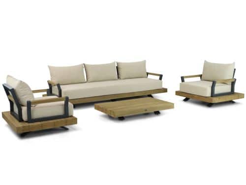 Santika Supreme/Supralux 130 cm stoel-bank loungeset 4-delig